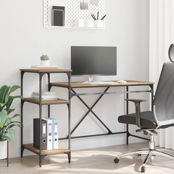 Maison Exclusive – písací stôl z drevovláknitej dosky s povrchovou úpravou imitujúcou orechové drevo, rozmer 135 x 50 x 90 cm