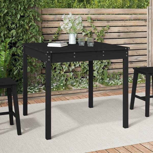 Maison Exclusive - Záhradný stôl ierny 82,5x82,5x76 cm Masívne drevo Borovica