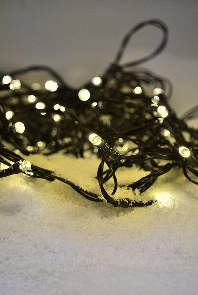 MAXMAX Vianočná vonkajšia LED reťaz 10 m - 100LED - teplá biela