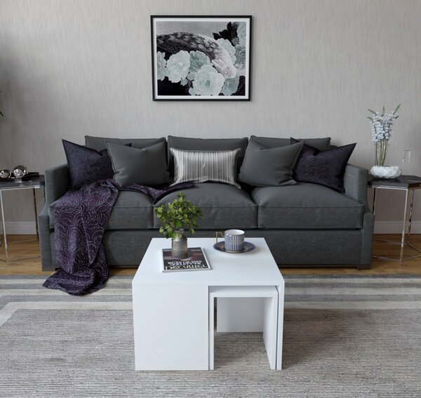 Kalune Design Súprava konferenčných stolíkov Ortanca biela