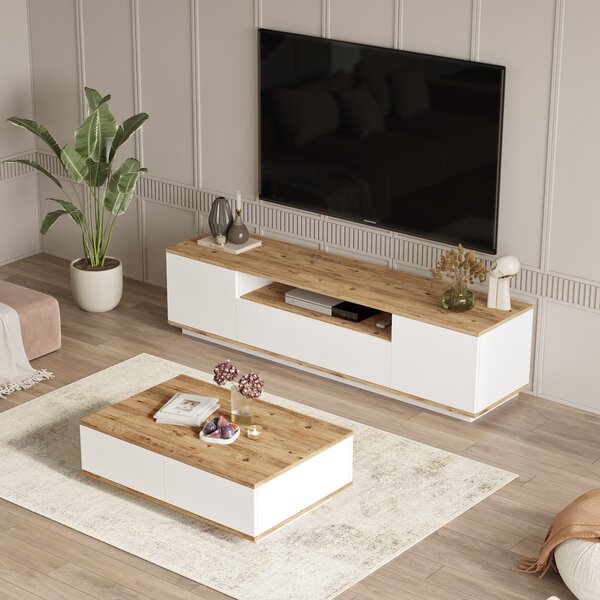 Kalune Design Súprava nábytku do obývacej izby Fr 17 borovica Atlantic/biela