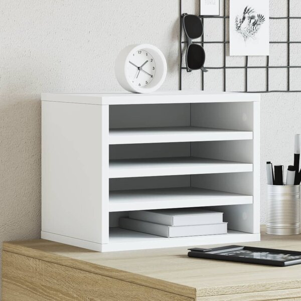 Maison Exclusive - Organizér na písací stôl Biely 36x26x29,5 cm Drevený materiál