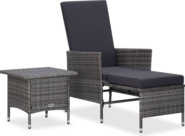 Maison Exclusive – 2-dielna záhradná súprava s vankúmi, polyrotang, sivá