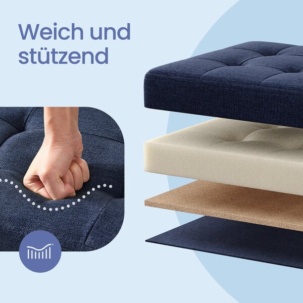 ÚLOŽNÝ BOX NA SEDENIE, textil, kompozitné drevo, 110/38/38 cm - Kreslá, Online Only