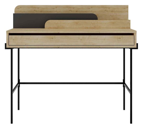 Industriálny písací stôl RUEL, dub / antracit