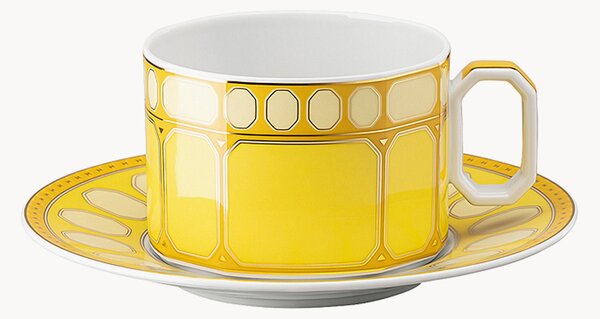 Porcelánová šálka na čaj's podšálkou Signum, 2 ks