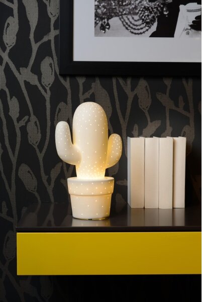Lucide 13513/01/31 - Stolná lampa CACTUS 1xE14/40W/230V biela