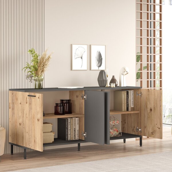 Kalune Design Súprava nábytku do obývacej izby RI6 borovica Atlantic/antracit