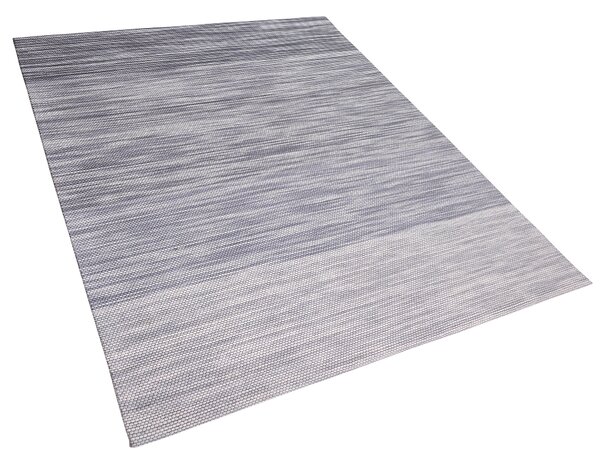 Koberec sivý vlna a polyester 160 x 230 cm ručne tkaný pruhovaný vzor moderný dizajn