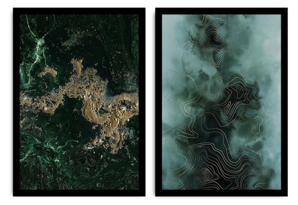 Wallity Súprava nástenných obrazov Colops 36x51 cm 2 ks zelená