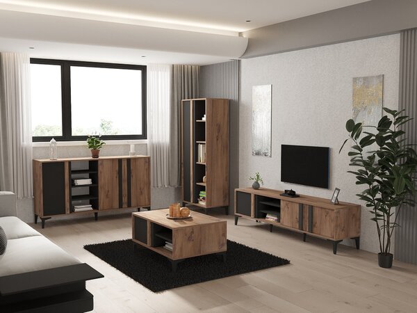 Kalune Design Súprava nábytku do obývačky Lacin borovica Atlantic/antracit