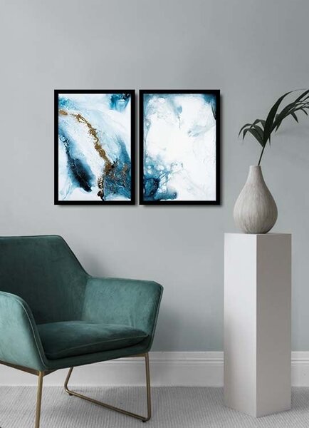 Wallity Súprava nástenných obrazov Mramory 36x51 cm 2 ks modrá