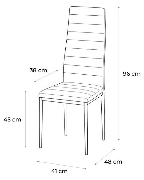 Jedálenský set Olbia 4+1, biela / čierna