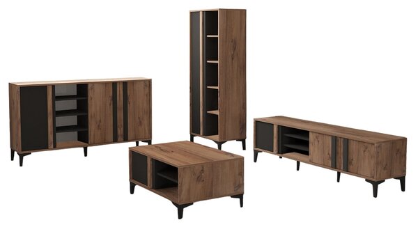 Kalune Design Súprava nábytku do obývačky Lacin borovica Atlantic/antracit