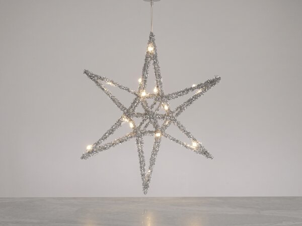 Vianočná hviezda STARLIGHT s LED osvetlením 30 cm, strieborná