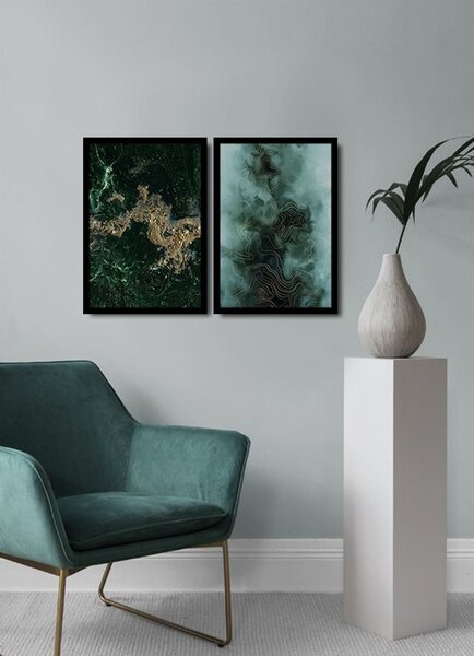 Wallity Súprava nástenných obrazov Colops 36x51 cm 2 ks zelená