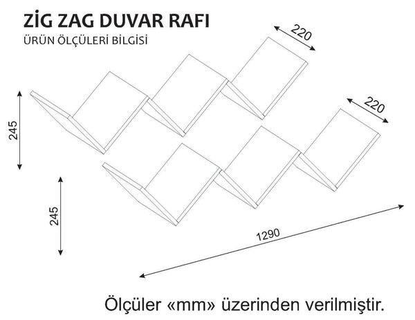 Kalune Design Súprava nástenných poličiek Zigzag biela