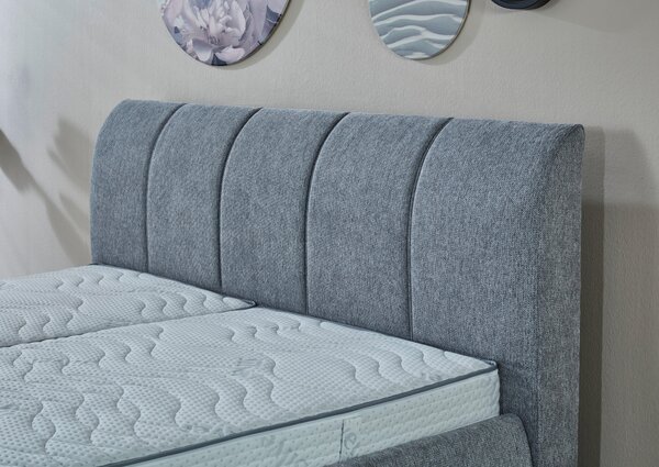 ČALÚNENÁ POSTEĽ, 180/200 cm, strieborná Carryhome - Online Only spálne, Online Only
