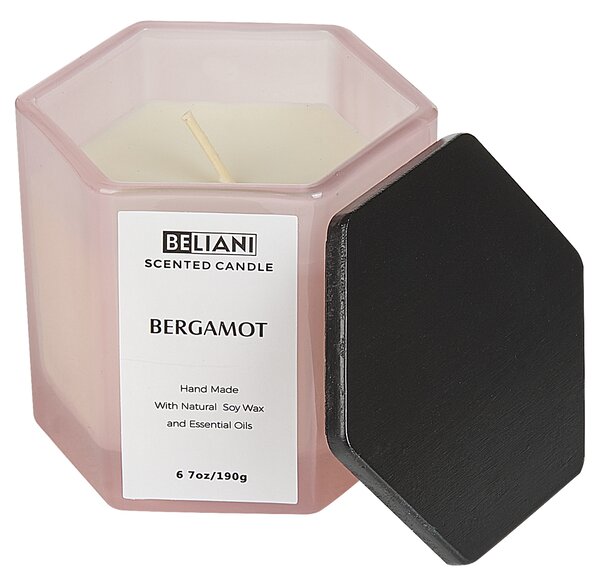 Sada vonných sviečok a difuzéra s tyčinkami ružová 100 % sójový vosk bavlnený knôt sklo ovocný bergamot