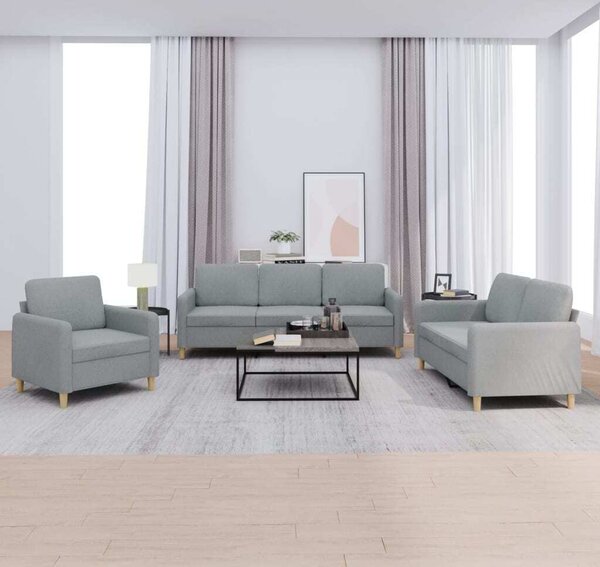 Maison Exclusive – 3-dielna sedacia súprava s vankúmi, svetlosivá látka