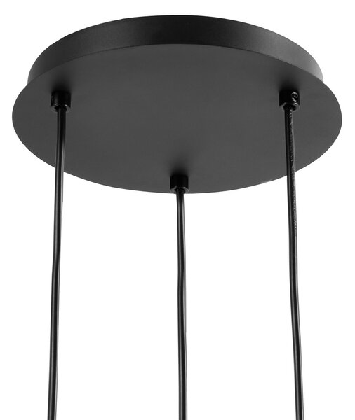 Závesné svietidlo 3 béžové sklenené tienidlá visiaca lampa kovová konštrukcia moderný štýl