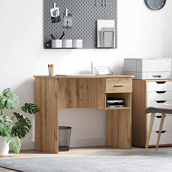 Maison Exclusive – písací stôl z drevovláknitej dosky s povrchovou úpravou imitujúcou artézanské dubové drevo, rozmer 90 x 49 x 75 cm