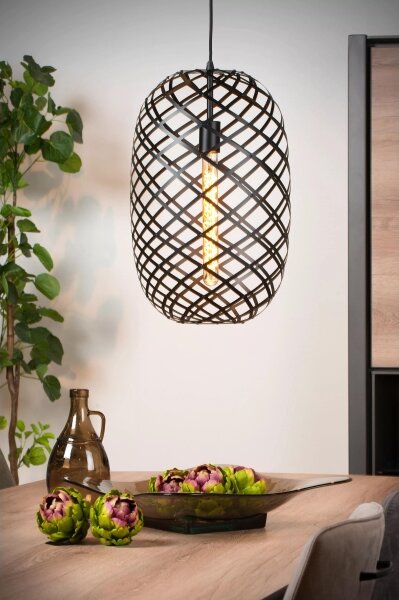 Lucide 21417/32/30 - Luster na lanku WOLFRAM 1xE27/60W/230V čierna