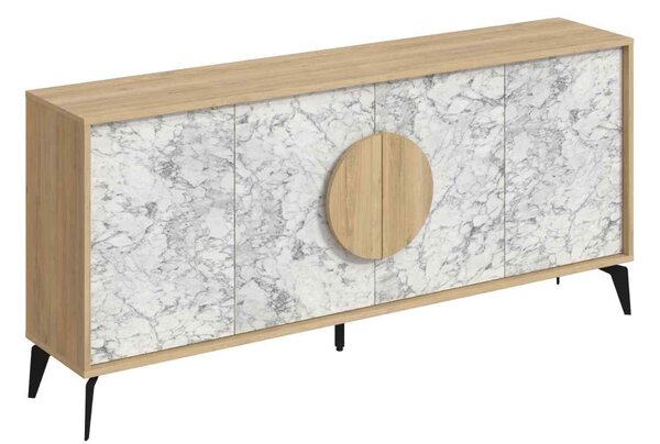 Luxusný konzolový stolík ORIANA 180, dub / biela Carrara