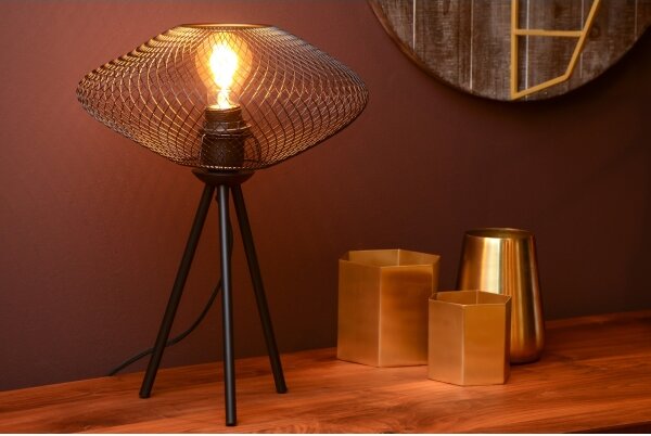 Lucide 21523/01/30 - Stolná lampa MESH 1xE27/40W/230V čierna