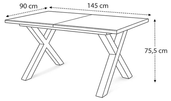 Jedálenský set Arzana 4+1, prírodné drevo / béžová