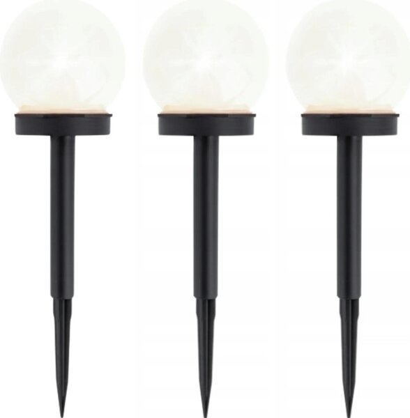 Solárna záhradná lampa LED gua, biela, vodotesná, 3 kusy