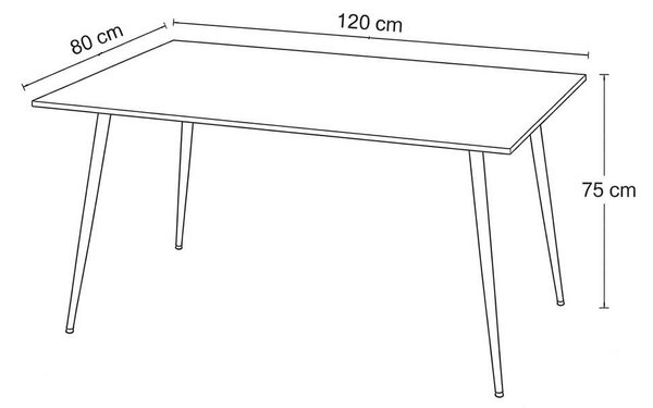 Jedálenský set Benetutti 4+1, čierna / žltá