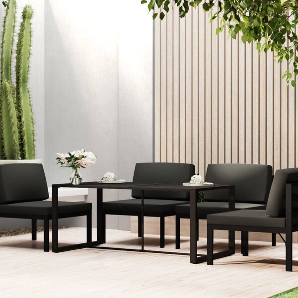 Maison Exclusive – Záhradný jedálenský stôl, antracit, 120 × 60 × 66 cm, hliník