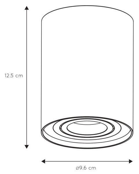 Lucide 22952/11/30 - Bodové svietidlo TUBE 1xGU10/50W/230V čierna