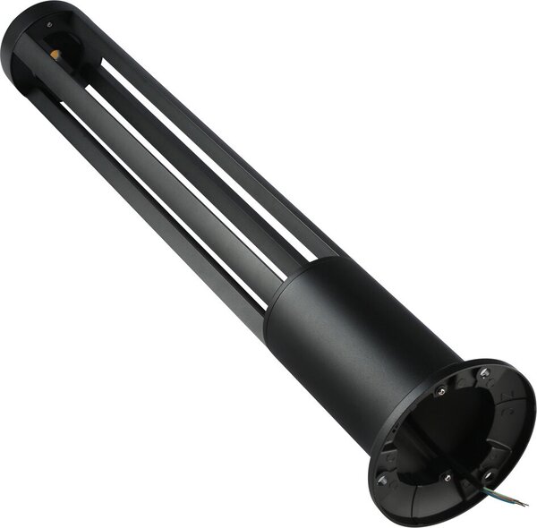Záhradná stojaca lampa moderný stĺpik 60 cm LED 10W teplá farba čierna pieskovaná okrúhla RATEL Italux