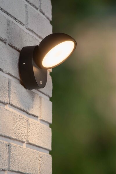Lucide 22865/12/30 - LED Vonkajšie nástenné svietidlo FINN LED/12W/230V IP54 čierna