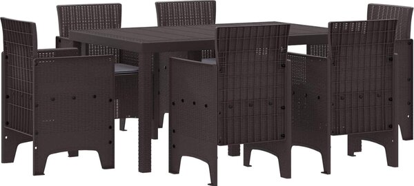 Maison Exclusive – Záhradná jedálenská súprava, 7-dielna, hnedá, ratan Polt