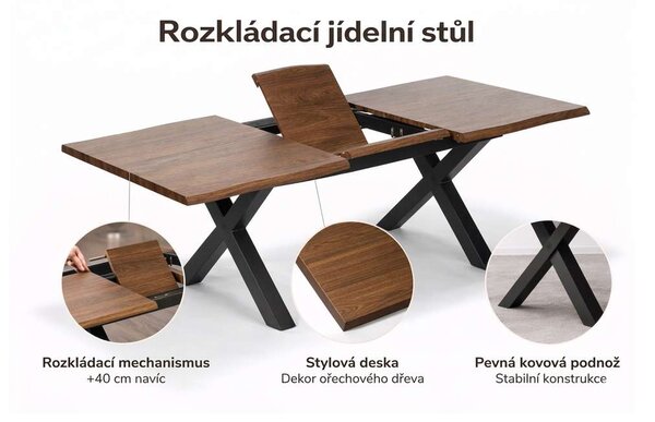 Jedálenský stôl Contenda, prírodné drevo