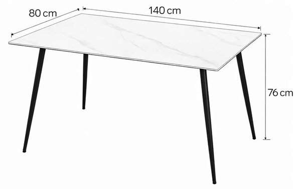 Jedálenský stôl Pelotas 140, čierna