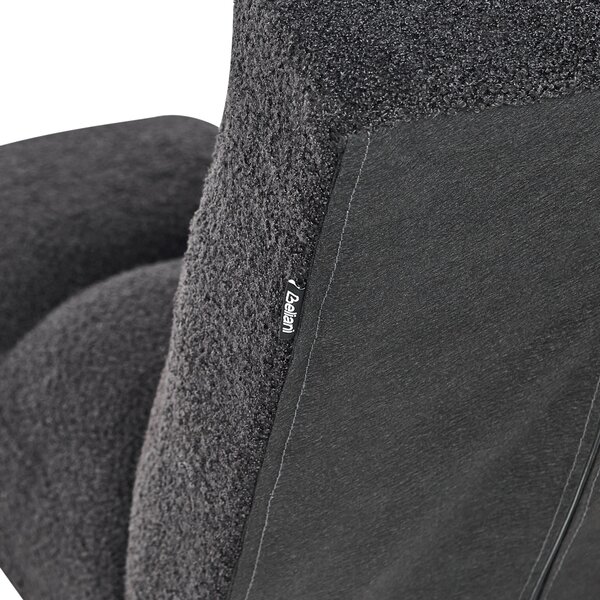 Rozkladacia pohovka čierna buklé čalúnenie trojmiestna so sklopným operadlom štvorcové prešívanie