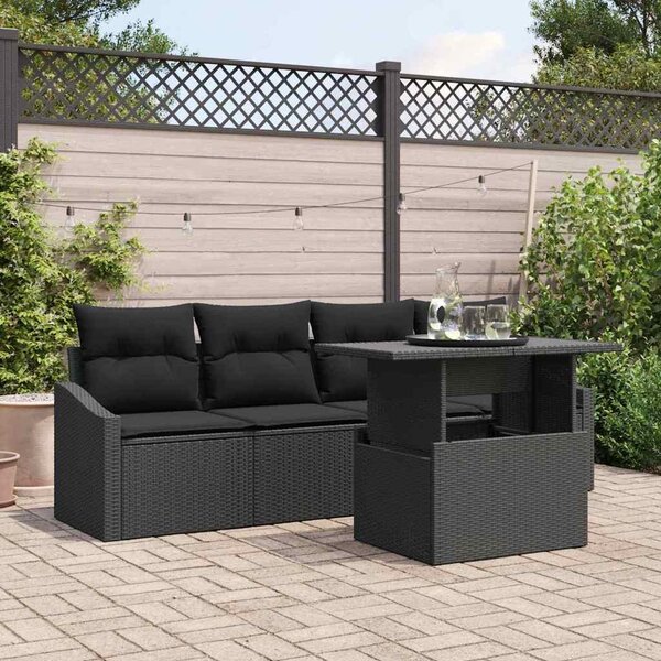 Maison Exclusive - Záhradný nábytok s úloným priestorom 5 ks ierny Poly Rattan