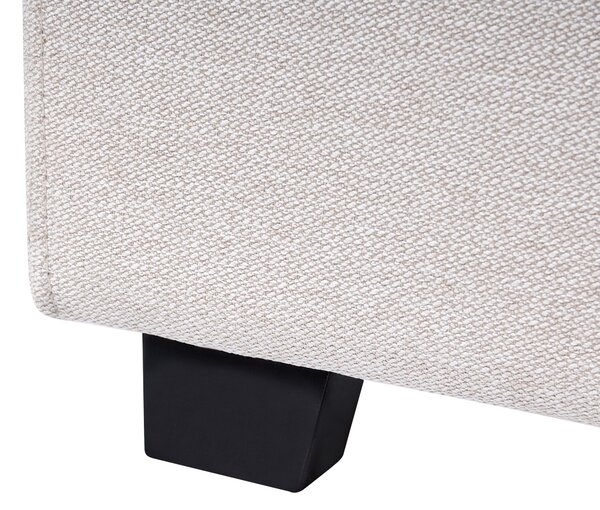 Posteľ krémová biela čalúnená polyester 180 x 200 cm zaoblené čelo minimalistický retro dizajn spálňa