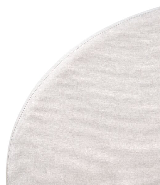Posteľ krémová biela čalúnená polyester 180 x 200 cm zaoblené čelo minimalistický retro dizajn spálňa