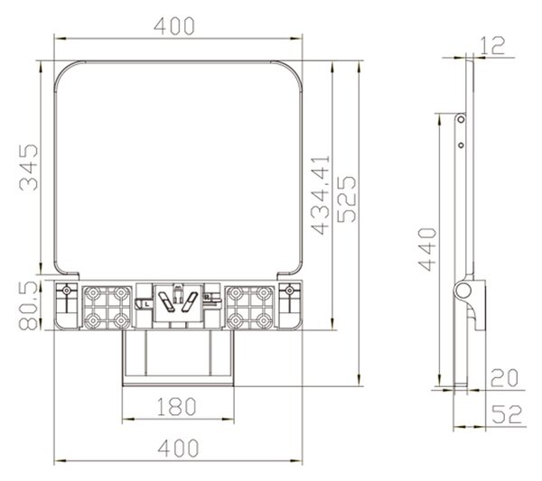 Mereo, Mereo Sedátko do sprchy s podpornou nohou, duroplast, biele, MER-CSS121P