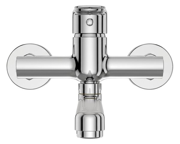 Mereo, Mereo Drezová nástenná batéria, Pego, 150 mm, s ramienkom plochým rovným 250 mm, chróm, MER-CB30201P