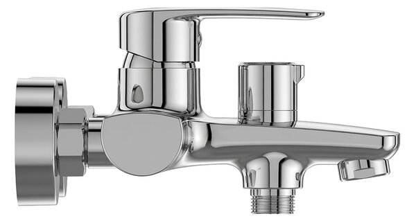 Mereo, Mereo Vaňová nástenná batéria, Pego, 150 mm, s keramickým prepínačom, bez príslušenstva, chróm, MER-CB90104P