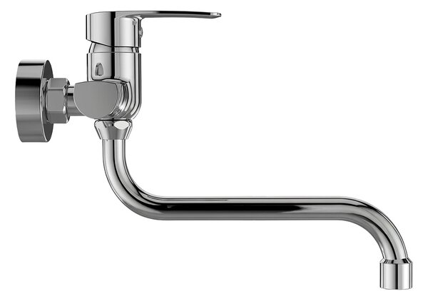 Mereo, Mereo Drezová nástenná batéria, Pego, 150 mm, s ramienkom rúrkovým o 18 mm - 200 mm, chróm, MER-CB30101P