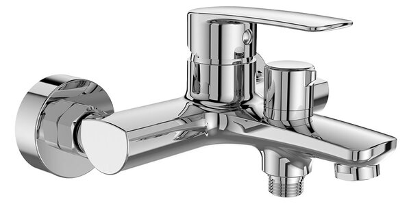 Mereo, Mereo Vaňová nástenná batéria, Pego, 150 mm, s keramickým prepínačom, bez príslušenstva, chróm, MER-CB90104P