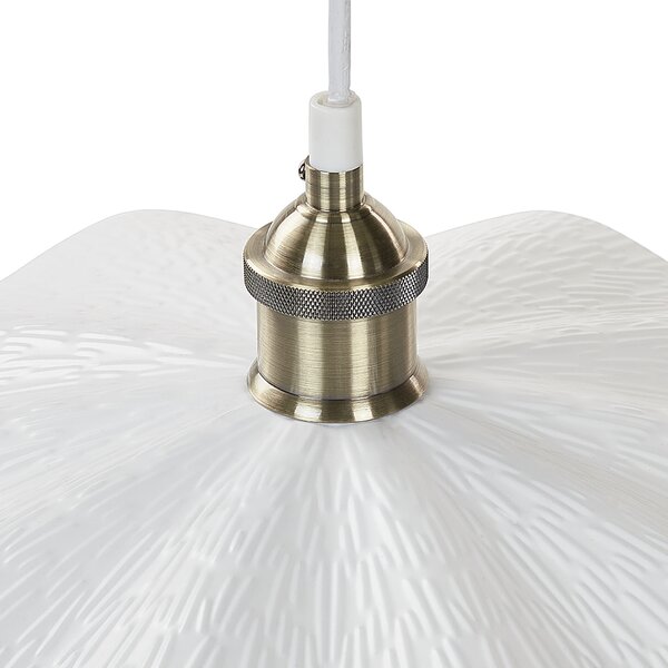 Závesná lampa biela kovová moderné svietidlo industriálny štýl ozdobné osvetlenie do obývacej izby a jedálne