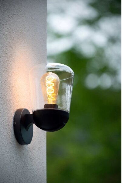 Lucide 27837/01/30 - Vonkajšia nástenná lampa TULSA 1xE27/40W/230V IP44 čierna
